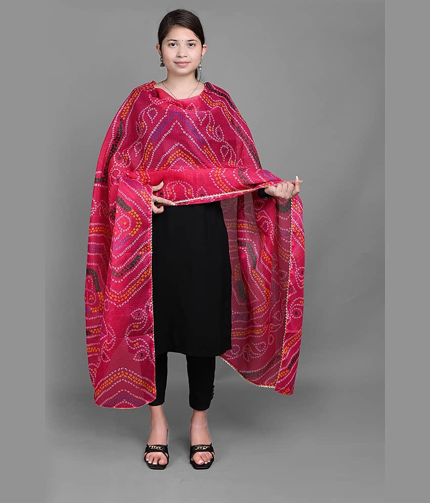 Apratim Pink Cotton Blend Women's Dupatta - ( Pack of 1 )