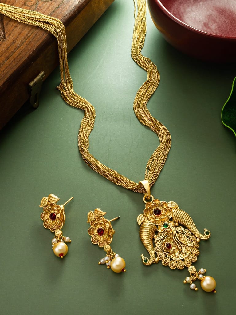 Morison Radiant Gold Necklace and Earrings Elegance for Every Moment - Jewellery Sets | Buy online on ZillyBuy