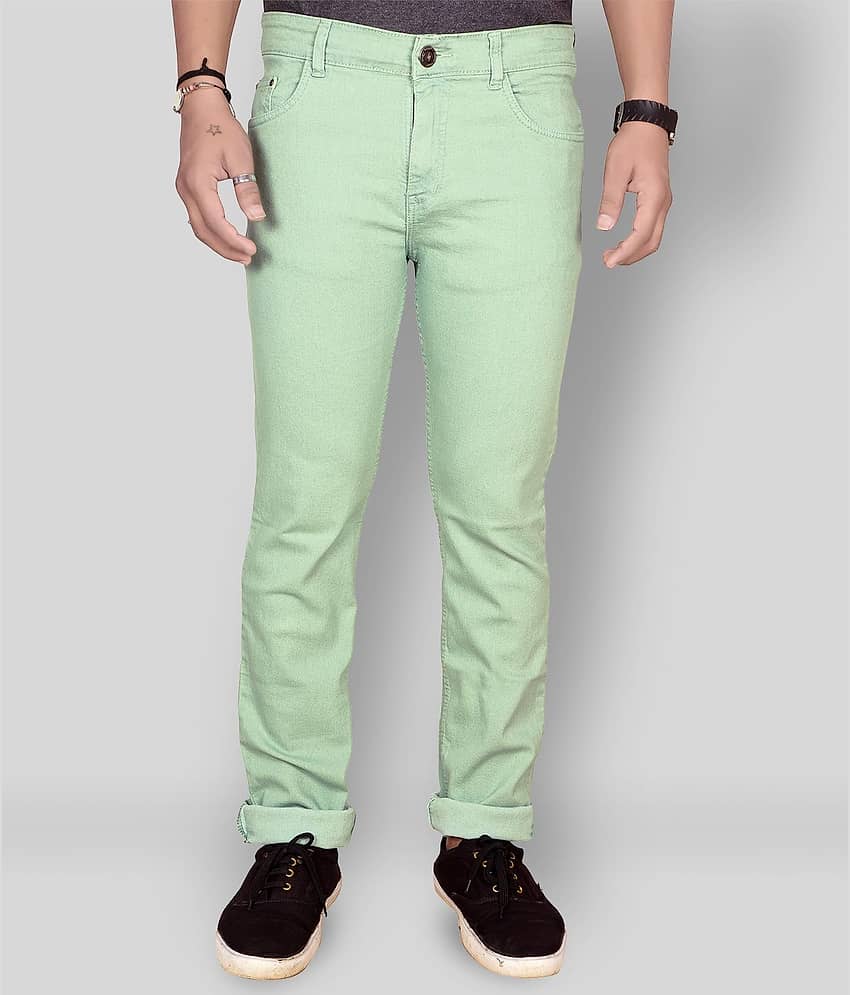 JB JUST BLACK - Light Green Cotton Blend Regular Fit Men's Jeans ( Pack of 1 )