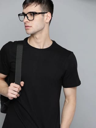 Solid Half Sleeve Men T-shirt (11 colours)-Black / S