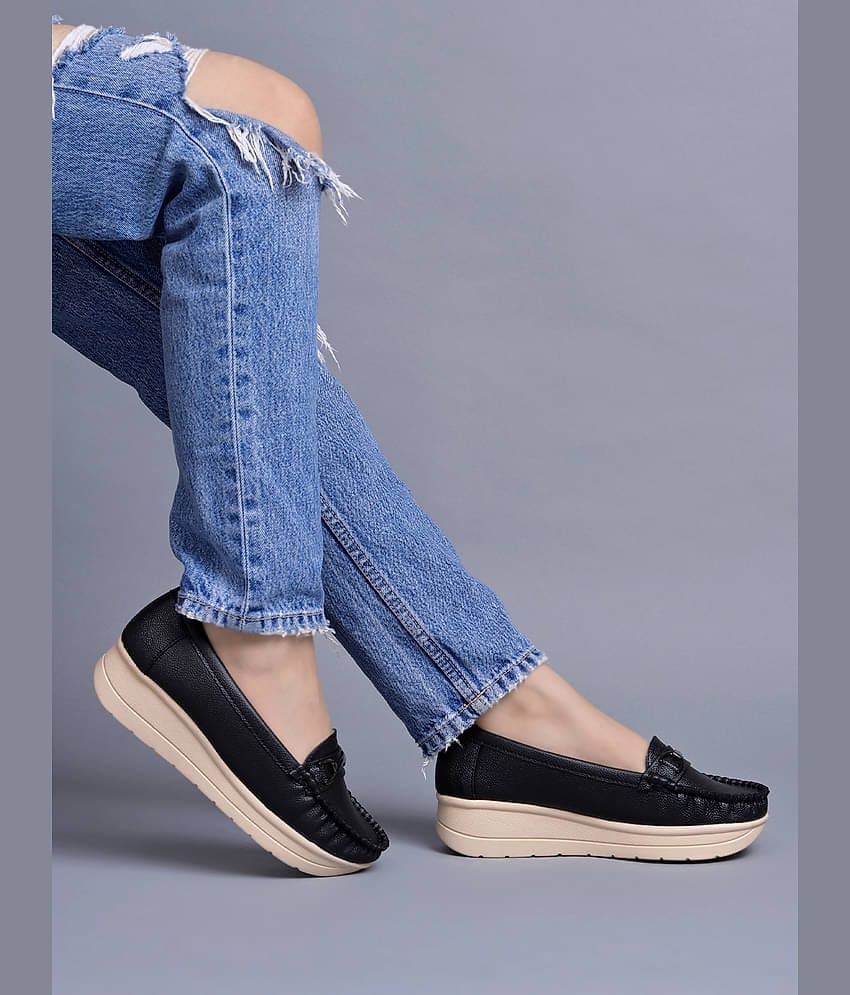 Stylestry Black Women's Loafers