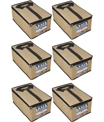 SH. NASIMA Non Woven Shirt Stacker Closet Organizer With Zip For T-shirts, Shirts & Clothes(Pack of 6)