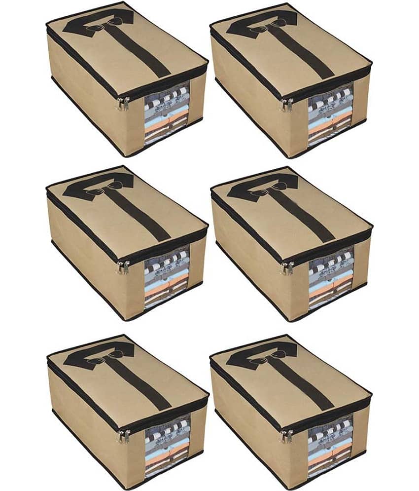 SH. NASIMA Non Woven Shirt Stacker Closet Organizer With Zip For T-shirts, Shirts & Clothes(Pack of 6)