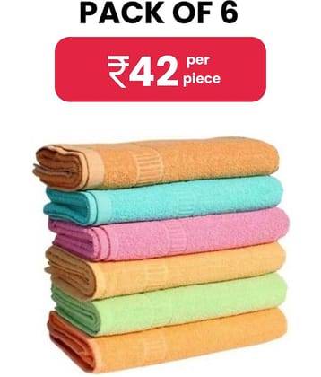 Dyana Core Pack of 6 Cotton 401-450 -GSM Hand Towel ( Multicolor )