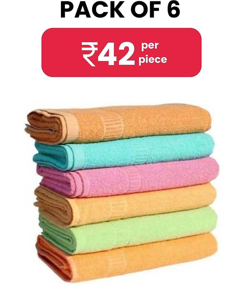 Dyana Core Pack of 6 Cotton 401-450 -GSM Hand Towel ( Multicolor )
