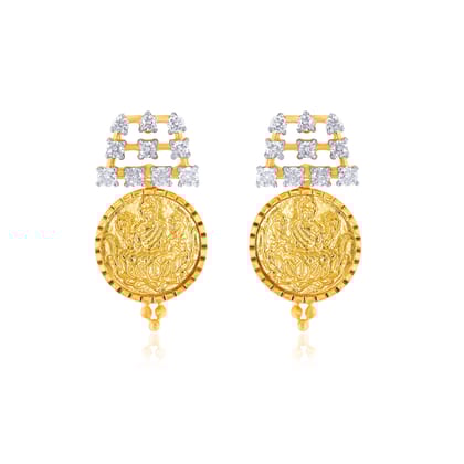 Senco Gold Blessed Enlightenment Diamond Studs (2.4 gram / 0.24 Ct / HI-SI / 14K Yellow Gold)