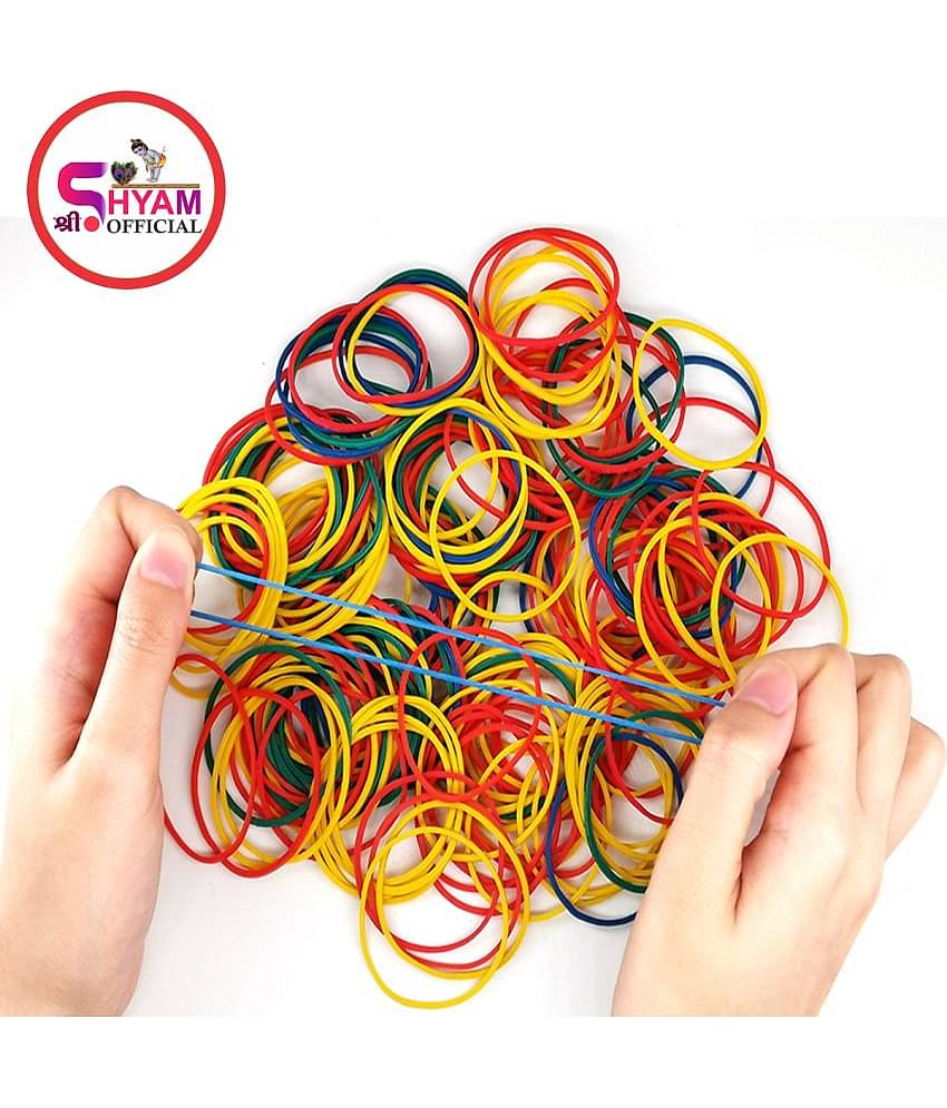 Shree Shyam™ Rubber Bands, 3inch. 200 Pcs Color Rubber Bands File Bands Rubber Stretchable Elastic Bands Sturdy Rubber Bands Elastics Bands for School Home and Office Use Stationery Supplies Home, Art & Craft, Office, shop