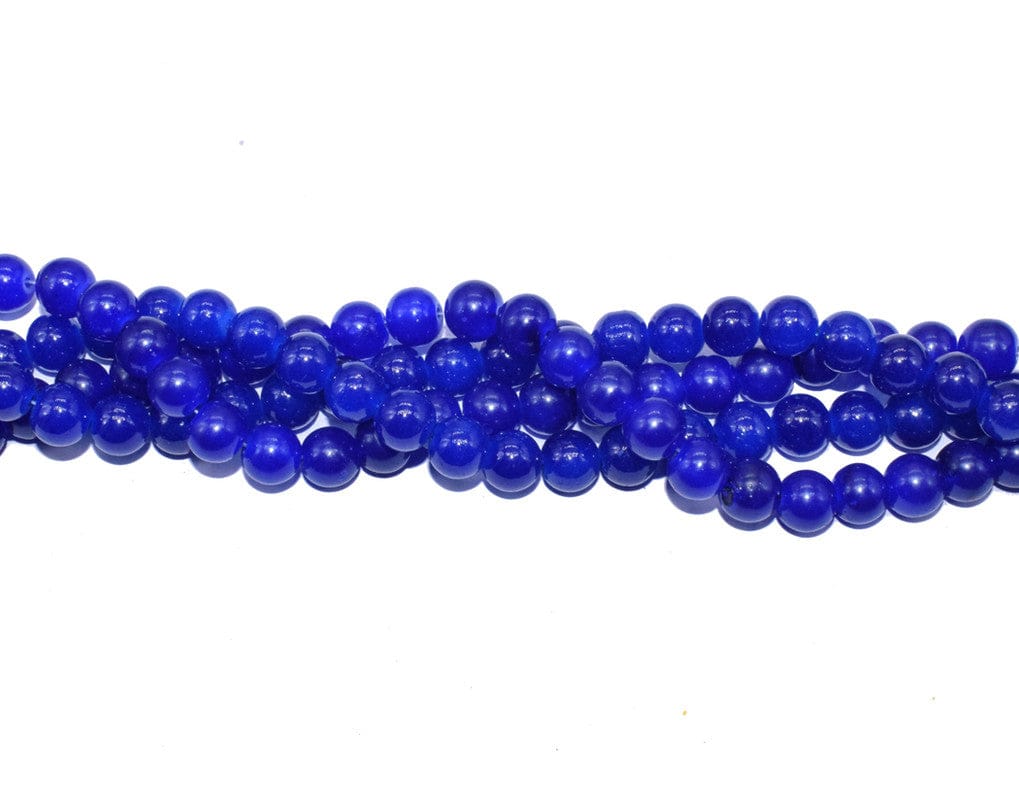 Blue Round Painted Glass Beads For Jewelry Making , 10 MM , (BWGB-303) Sold By Per String of Approx 80 Pcs-Per String of Approx 80 PCS (120 Gram) / Blue / 10 MM
