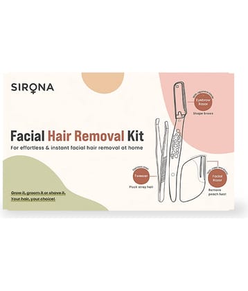 Sirona Reusable Facial Hair Removal Kit - Set of 3 | Includes Tweezer, Eyebrow Razor & Face Razor