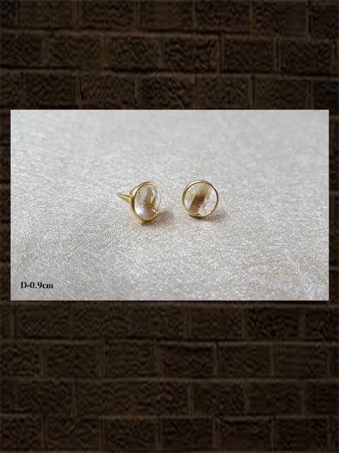 Crystal quartz checker....semi precious stone sterling silver studs