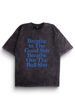 Breathe in Acid Wash Oversized T-Shirt-Eclipse Black / S