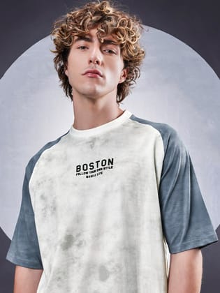 Boston Acid Wash Grey T-Shirt-L