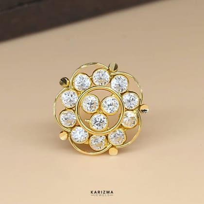 Medusa 18K Real Gold Indian Women White CZ Nose stud nose ring Push Pin