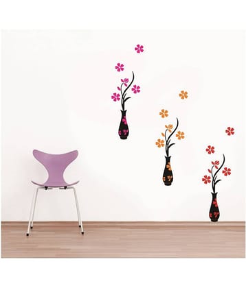 Decor Villa COLORFULL FLOWER POT Nature Sticker ( 101 x 91 cms )