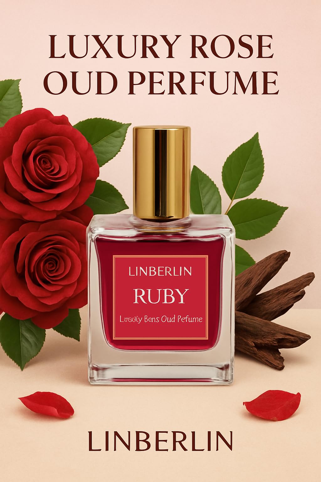 Rose Oud Perfume | Ruby | Long Lasting Luxury Floral Perfume for Men & Women by LinBerlin