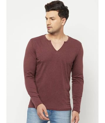Glito Pack of 1 Cotton Blend Regular Fit Men's T-Shirt ( Brown )