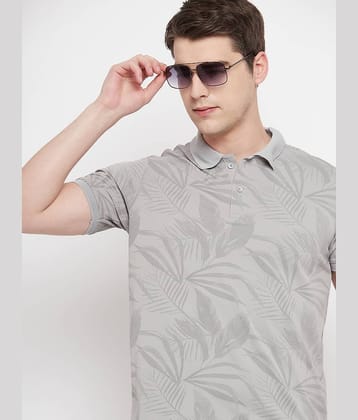 OGEN Pack of 1 Cotton Blend Regular Fit Printed Half Sleeves Men's Polo T Shirt ( Grey )