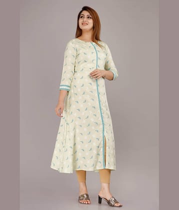 EXPORTHOUSE - Beige Rayon Women's Front Slit Kurti ( Pack of 1 )