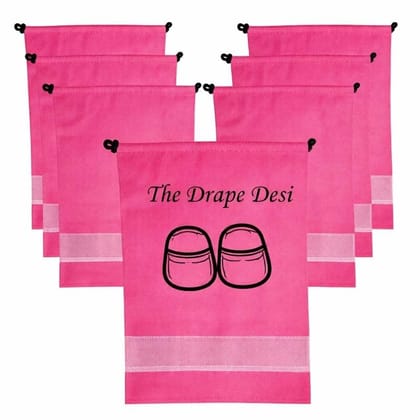The Drape Desi Transparent Rose Pink Colour Shoe Bag for Travel & Storage – Dustproof Rose Pink Shoe Cover Pouch for Men & Women | Shoe Organizer for Luggage & Wardrobe (Pack of 10) The Drape Desi Transparent Rose Pink Colour Shoe Bag for Travel & Storage – Dustproof Rose Pink Shoe Cover Pouch for Men & Women | Shoe Organizer for Luggage & Wardrobe (Pack of 10)