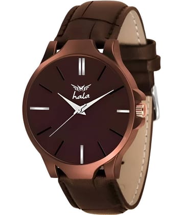 Hala Brown Leather Analog Men's Watch