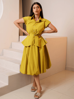 Petal Top with Bloom Bubble Skirt Co ord Set-XS