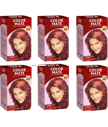Color Mate Hair Color Cream Burgundy_65Ml (Pack of 6)
