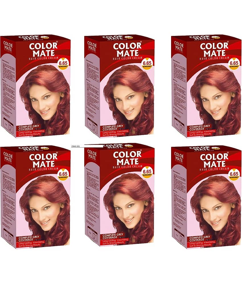 Color Mate Hair Color Cream Burgundy_65Ml (Pack of 6)