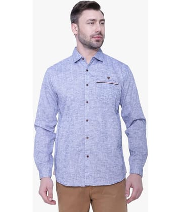 Kuons Avenue - Blue Linen Slim Fit Men's Casual Shirt ( Pack of 1 )