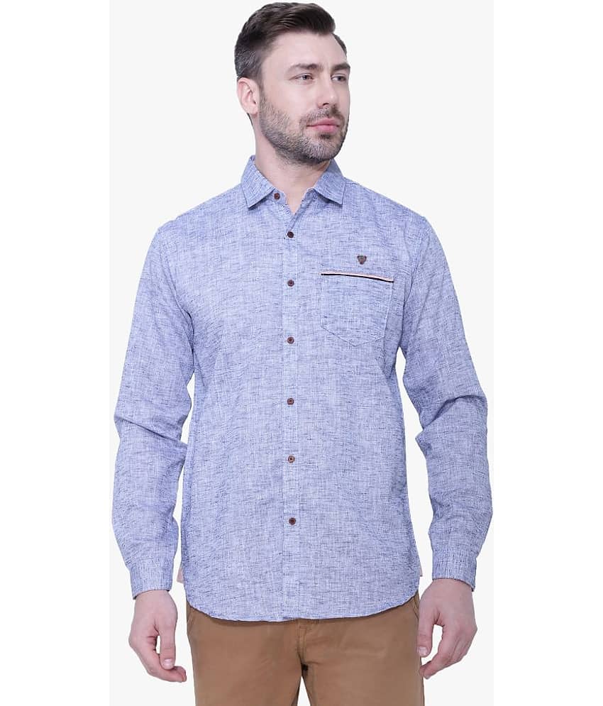 Kuons Avenue - Blue Linen Slim Fit Men's Casual Shirt ( Pack of 1 )