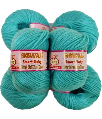 Smart Baby Wool Hand Knitting Soft Fingering Crochet Hook Colour 6pcs (150gms) 25gm Each Ball Sky Blue Shade no.21