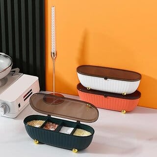 Seasoning Bottle Kitchen Condiment Storage Organizer for Baking Kitchen Home Orange