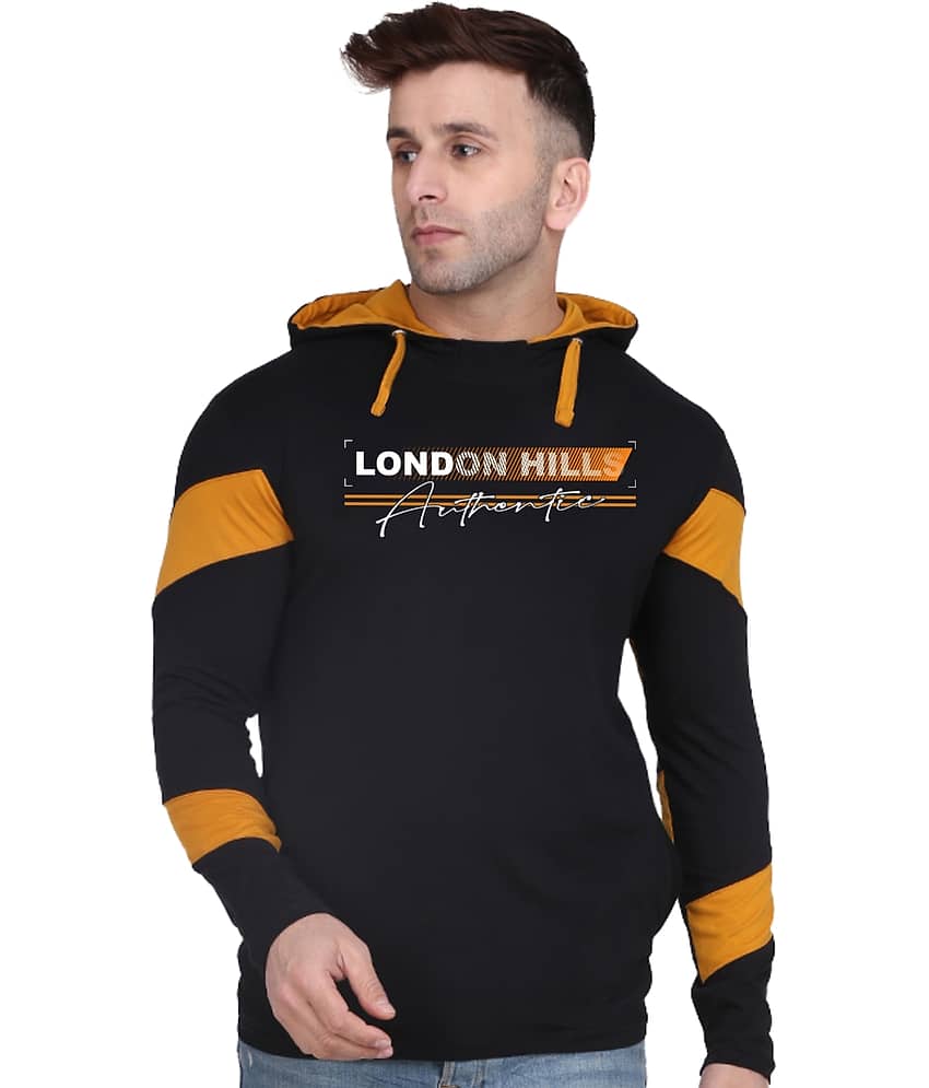 LONDON HILLS Pack of 1 Cotton Blend Regular Fit Men's T-Shirt ( Navy Blue )