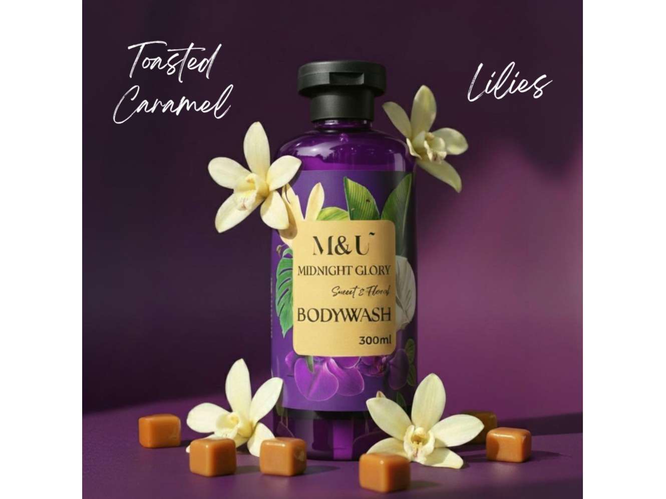 Midnight Glory Body Wash Caramel, Bergamot, Lily For Smooth Skin