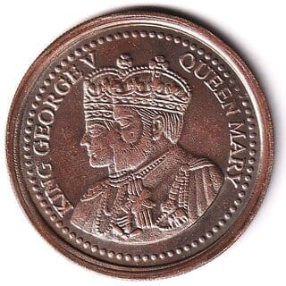 50 Grams 1 Anna 1818 King George V Queen Mary, India Copper old Coin Heritage 50 Grams 1 Anna 1818 King George V Queen Mary, India Copper old Coin Heritage