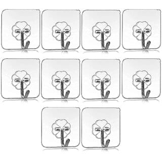 SIGNATIZE  Adhesive Hooks Bathroom Kitchen Wall Hooks, No Nail Sticky Hangers with Stainless Hooks SZ-9137
