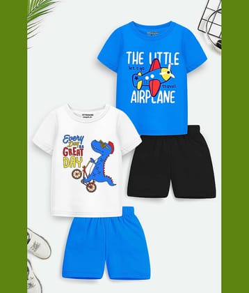 Trampoline Pack of 2 Boys Cotton Blend T-Shirt & Shorts Set ( Multicolor 3 )