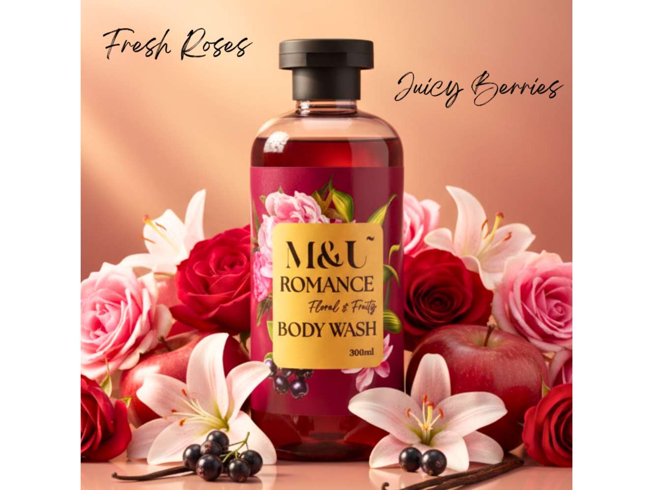 M&U Romance Floral Body Wash for Fresh Skin