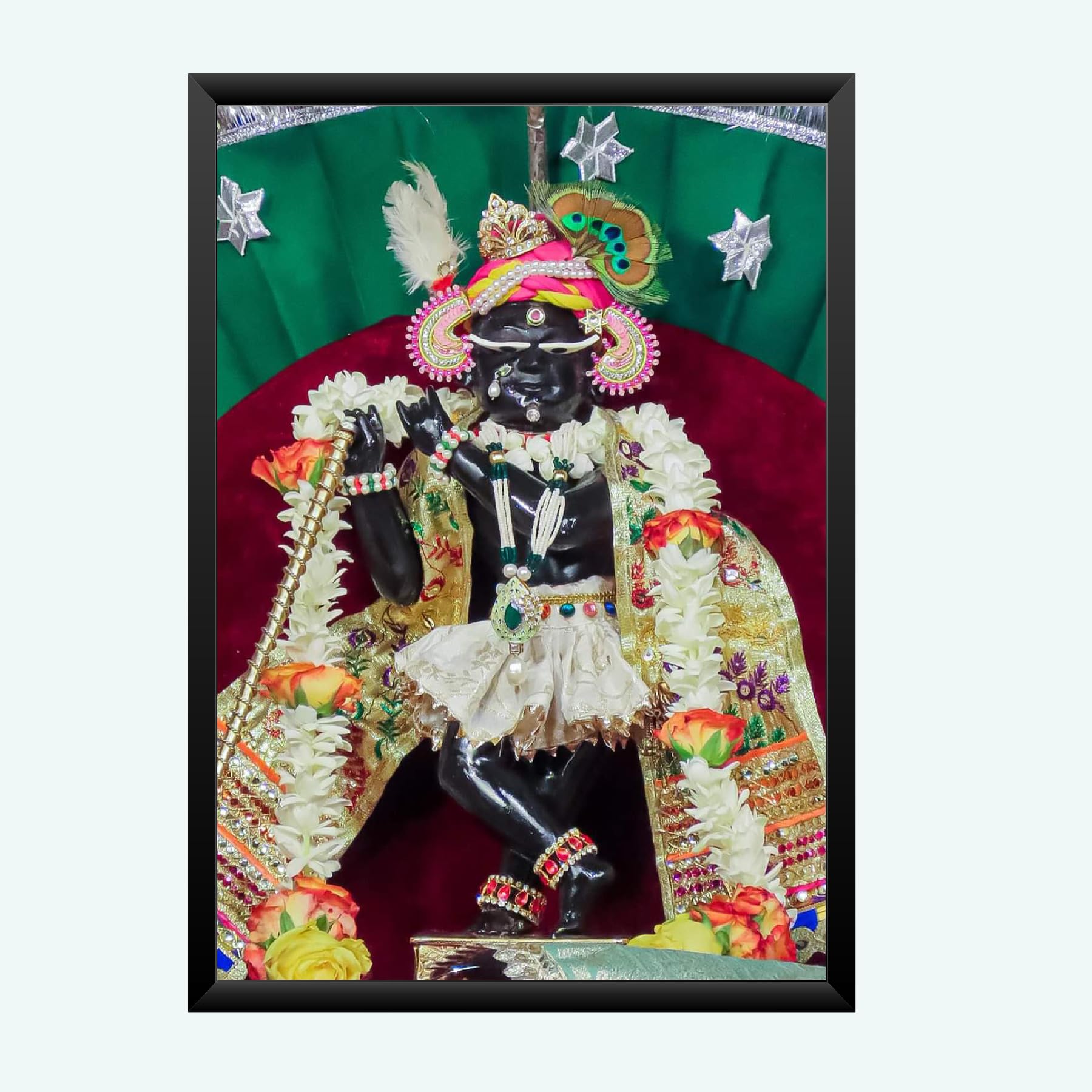 NOKKES Radha Raman ji Vrindavan Radha Raman Thakur Ji Photo Frames Religious Photo frame 5X7 Inch Photo Frame_QWW64
