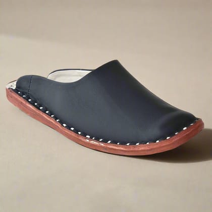 Leather Black Jutis For Men-7