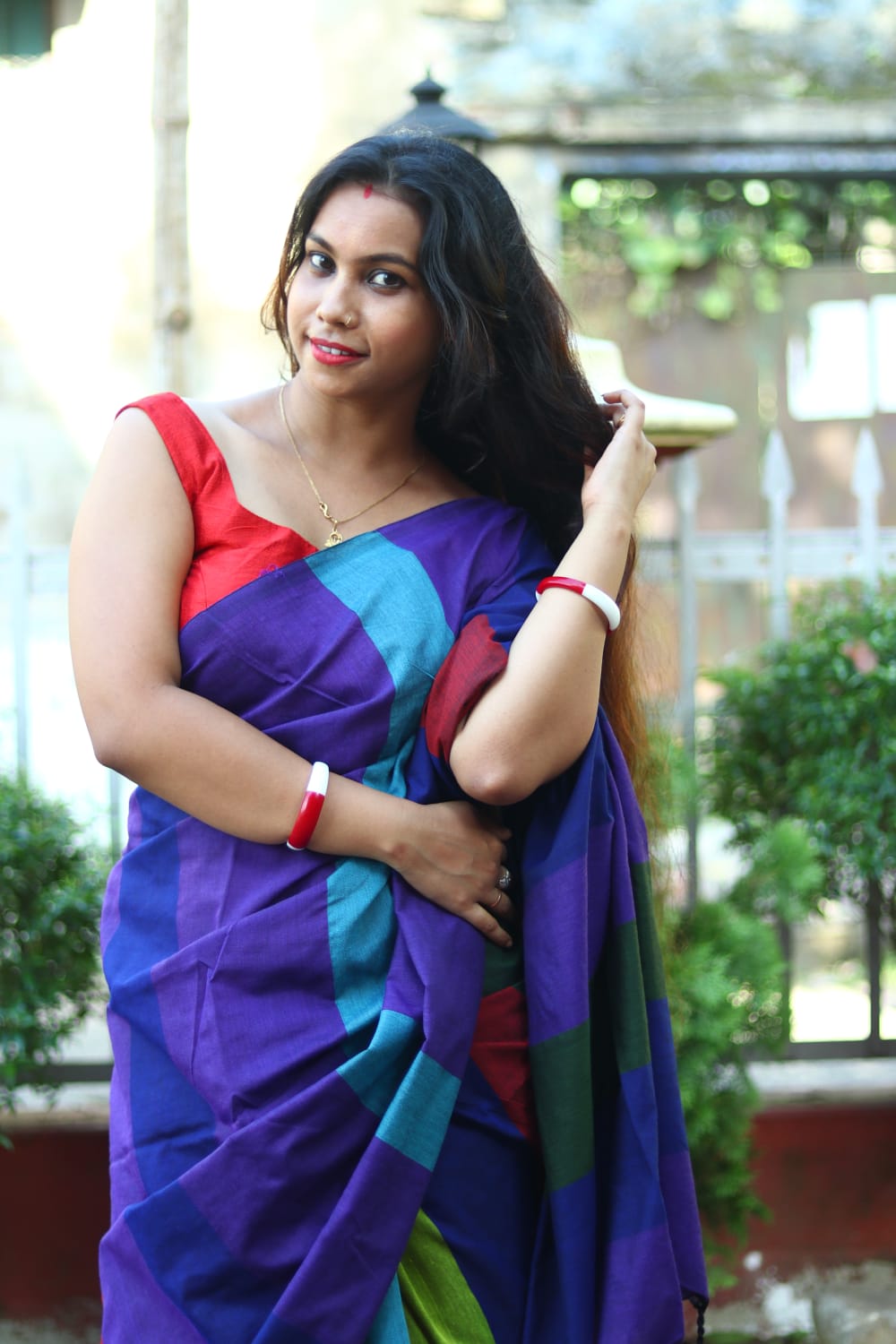 PURE COTTON CHECK SAREE