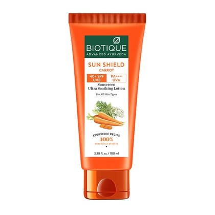 Biotique Sun Shield Carrot 40+SPF Sunscreen Lotion 100ml
