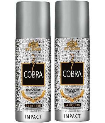 St. John Cobra Impact 150ml *2 Long Lasting Deodorant Spray for Men 150 ml ( Pack of 2 )