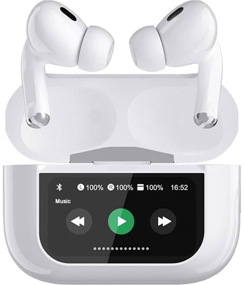 Neo TOUCH SCREEN Bluetooth True Wireless (TWS) On Ear 5 Hours Playback Active Noise cancellation IPX4(Splash & Sweat Proof) White