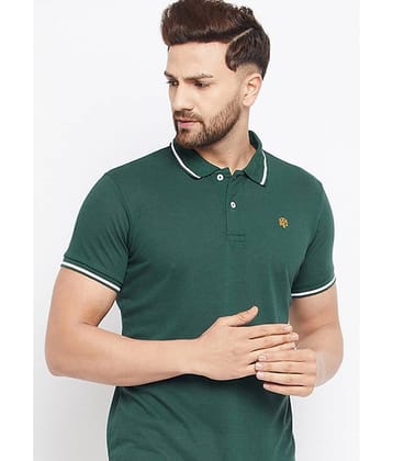 The Million Club Pack of 1 Cotton Blend Regular Fit Solid Half Sleeves Men's Polo T Shirt ( Green )
