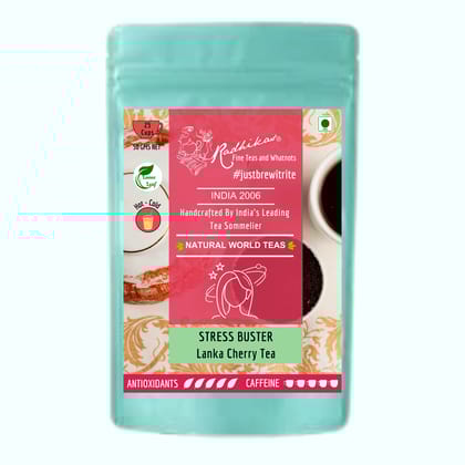 STRESS BUSTER Lanka Cherry Tea - Sweet & Tangy Stress Relieving Infusion (50 gm - Makes 25 Cups of Tea) by M/S RADHIKAS FINE TEAS AND WHATNOTS
