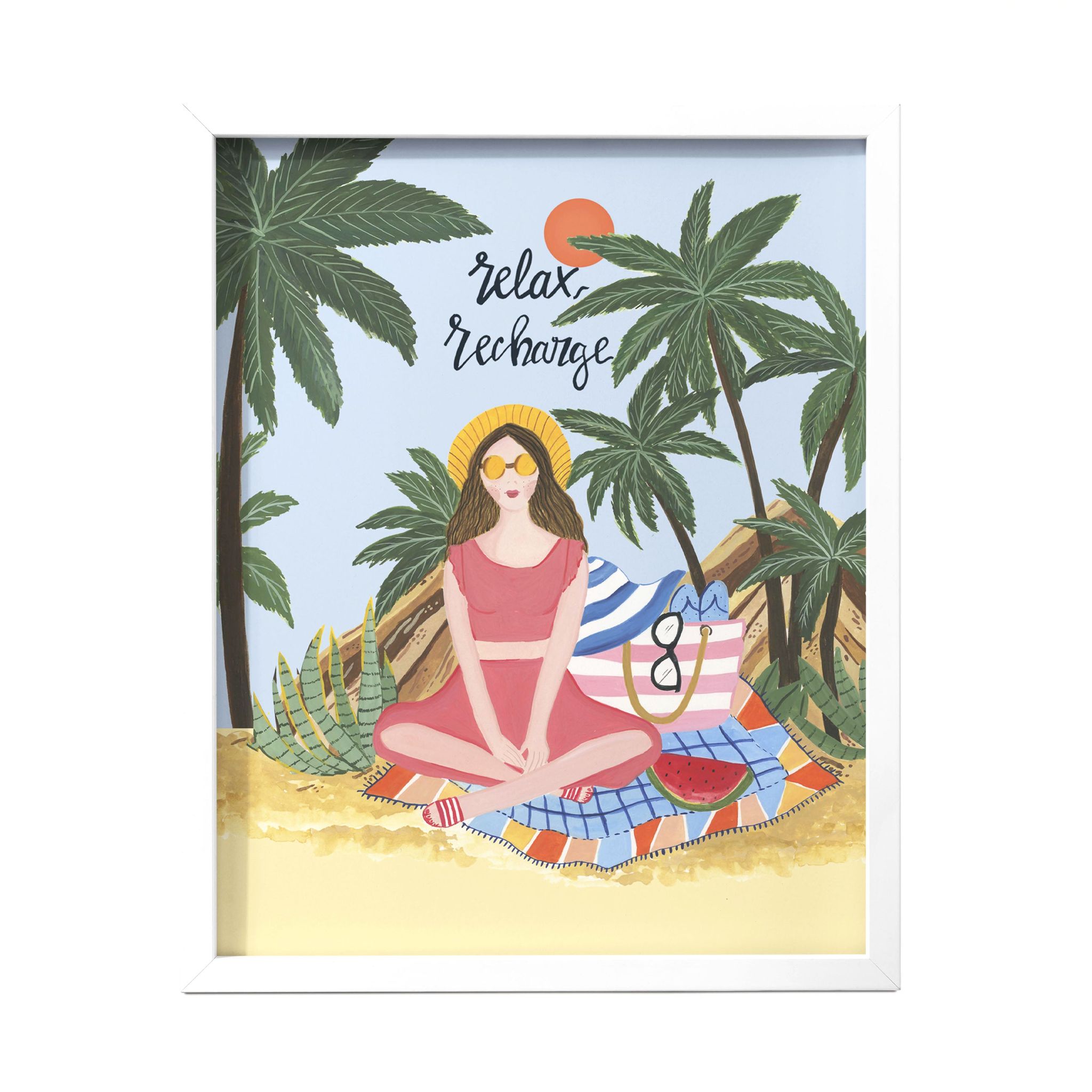 Relax and Recharge Wall Art Frame-8x10 inches / White Frame