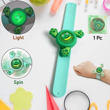 LED Light Kids Band Spinning Toy Boy Girl Spinning Slap Band Cartoon Bracelet Wrist Band with LED Light Up, Great Birthday Gift | Toys for Kids | Return Gift for Kids (Mix Design / 2 Pc)
