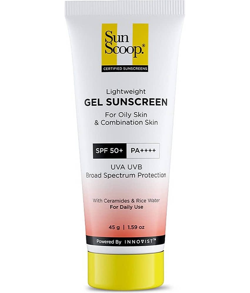Sunscoop Ceramide & Rice Water Gel Sunscreen Spf50+ Pa++++ Uva Uvb For Oily & Combination Skin, 45gm (Pack of 1)
