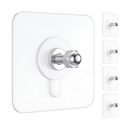 Heavy Duty Adhesive Wall Screw Hooks  No-Drill Traceless Hanging Nails  Self-Adhesive Wall Mounts for Bathroom Caddies and Home Decor  Damage-Free Installation (Pack of 50)