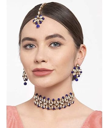 Sunhari Jewels Blue Alloy Necklace Set ( Pack of 1 )